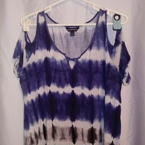 Ladies Cold Shoulder Tye-Dye Tunic XXL
